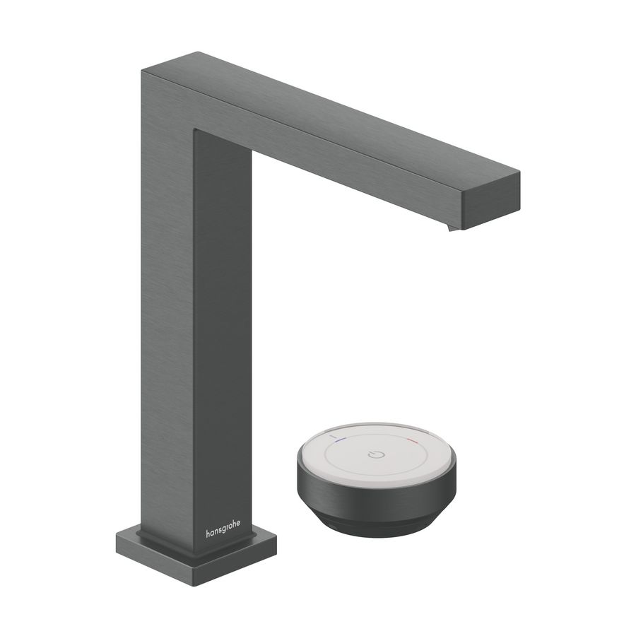 Tecturis E 2-gats wastafelkraan 150 CoolStart EcoSmart+ met afvoer Brushed Black Chrome