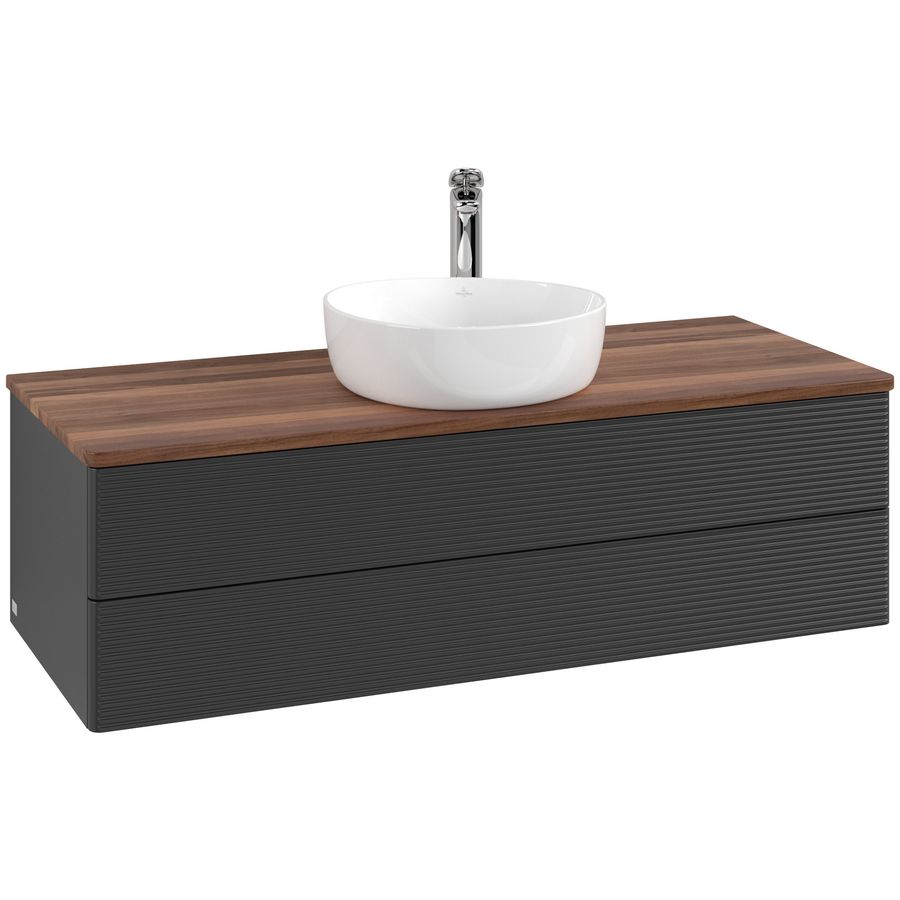 Wastafelonderkast Antao 1200x360x500mm Black Matt Lacquer K21152PD