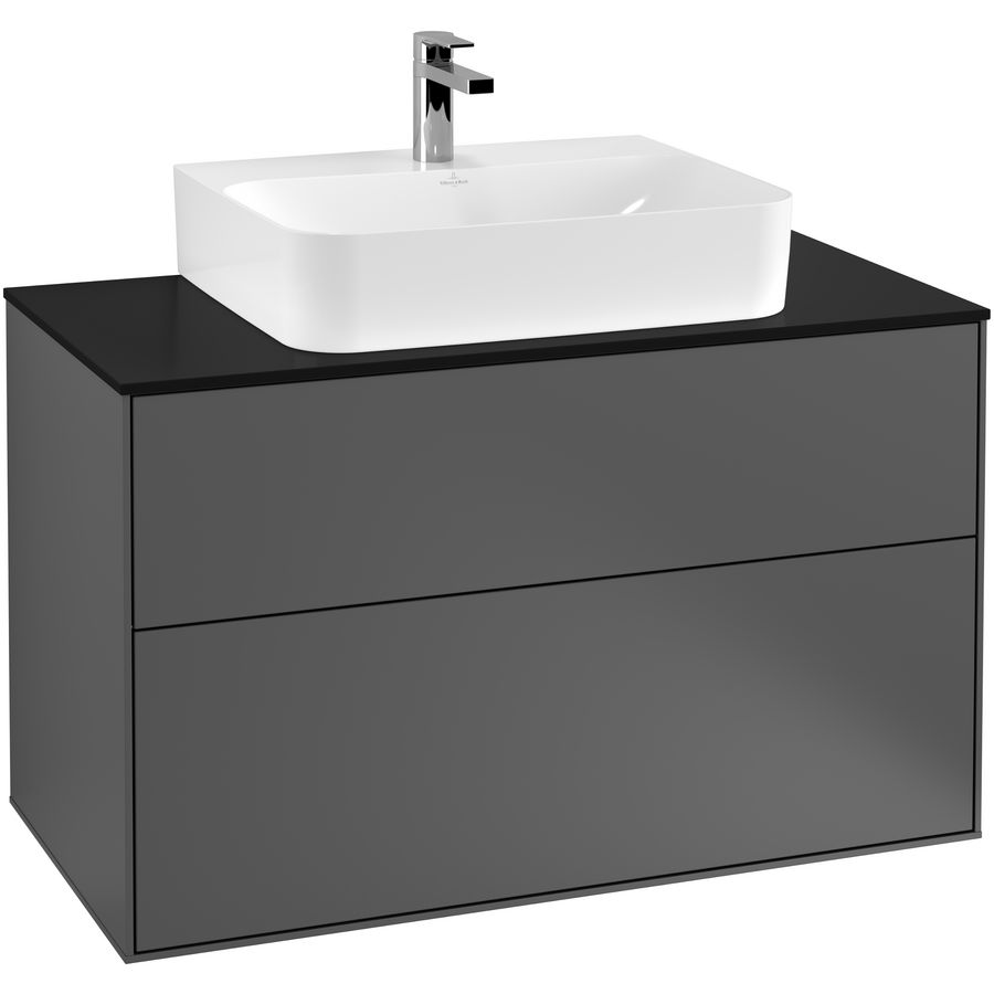 Wastafelonderkast Finion 1000x603x501mm Antr. Matt Lacquer F10200GK