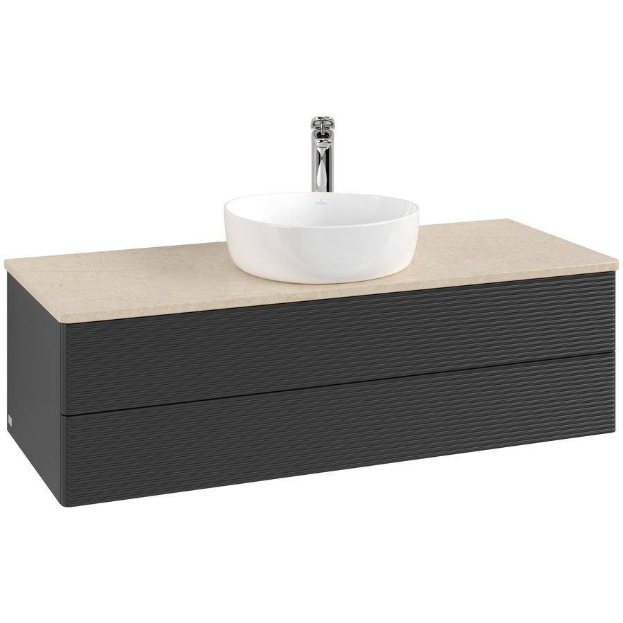 Wastafelonderkast Antao 1200x360x500mm Black Matt Lacquer K21153PD