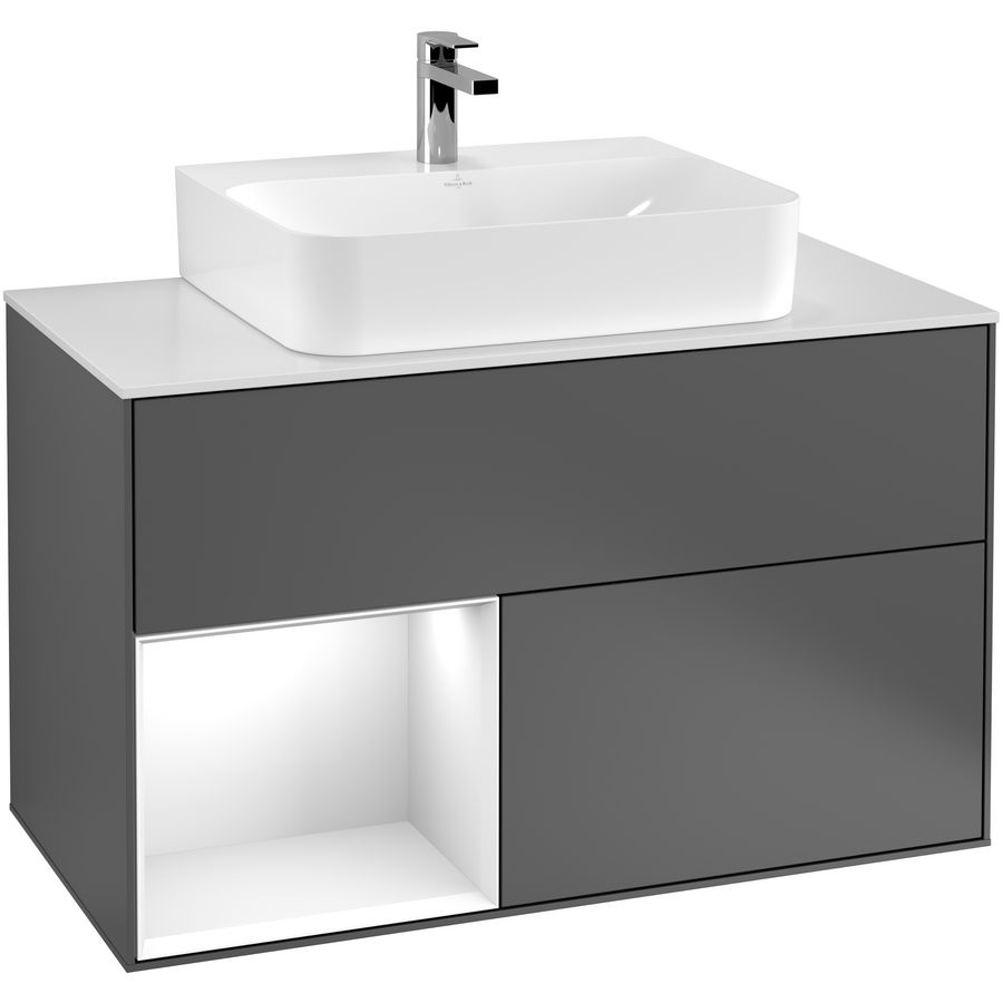Wastafelonderkast Finion 1000x603x501mm Antr. Matt Lacquer F111GFGK