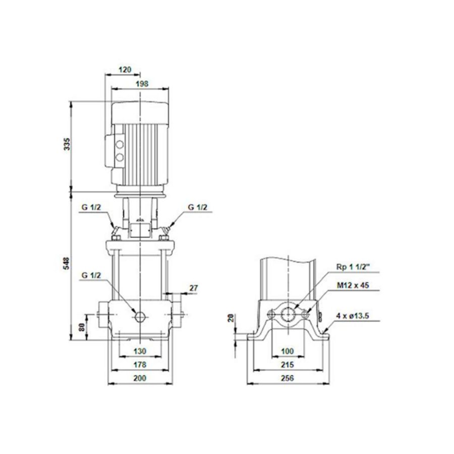 Centrifugaalpomp CR10-08 A-A-A-E-HQQE 3x400D 50 Hz