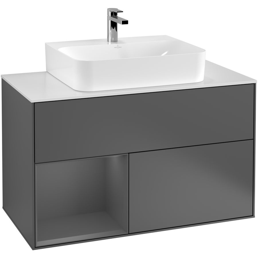 Wastafelonderkast Finion 1000x603x501mm Antr. Matt Lacquer F111GKGK