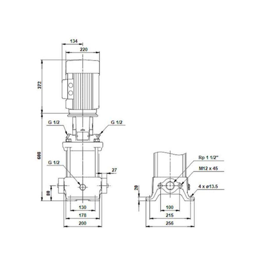 Centrifugaalpomp CR10-10 A-A-A-E-HQQE 3x400D 50 Hz