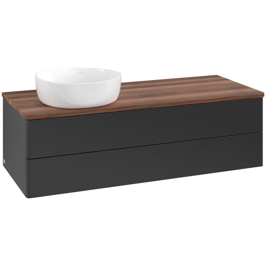 Wastafelonderkast Antao 1200x360x500mm Black Matt Lacquer K22012PD