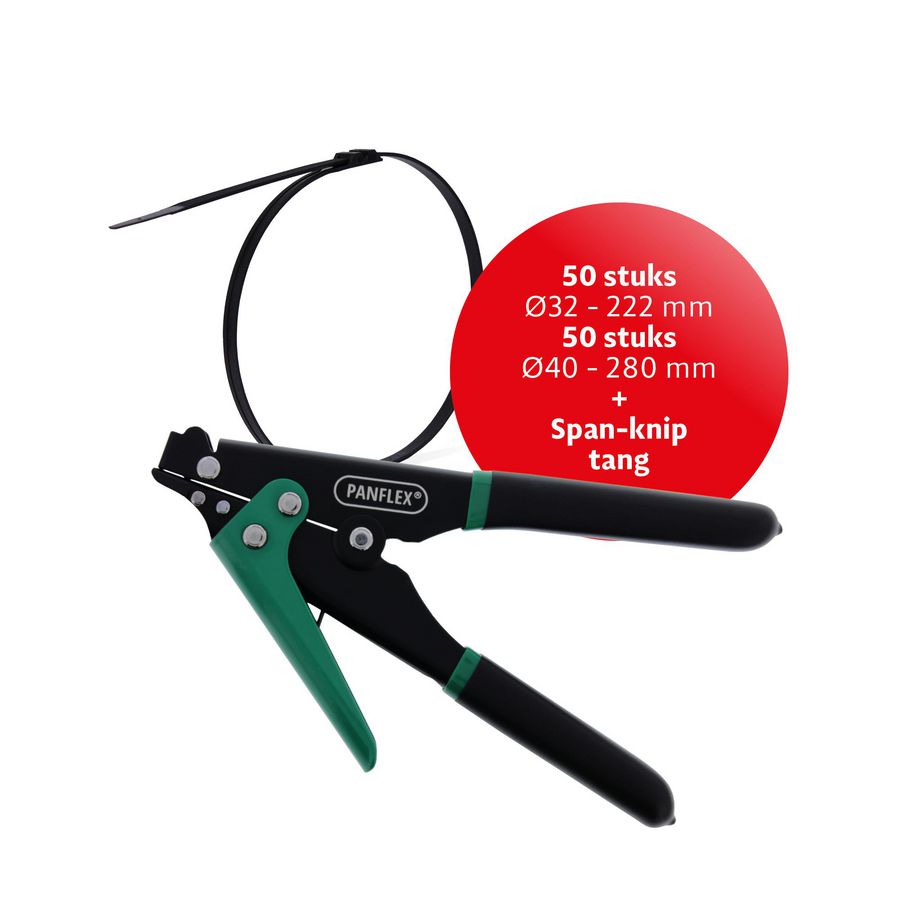 Zak a 100 st. AKTIESET klem bereik Ø67-215mm gratis tang