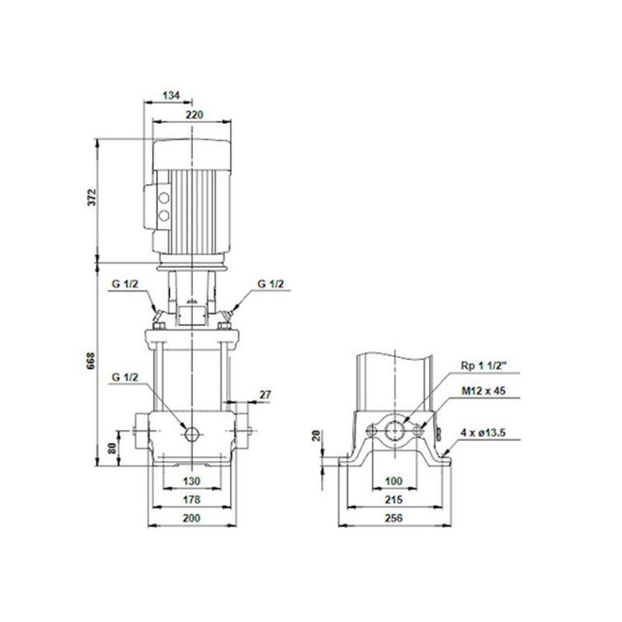 Centrifugaalpomp CR10-12 A-A-A-E-HQQE 3x400D 50 Hz