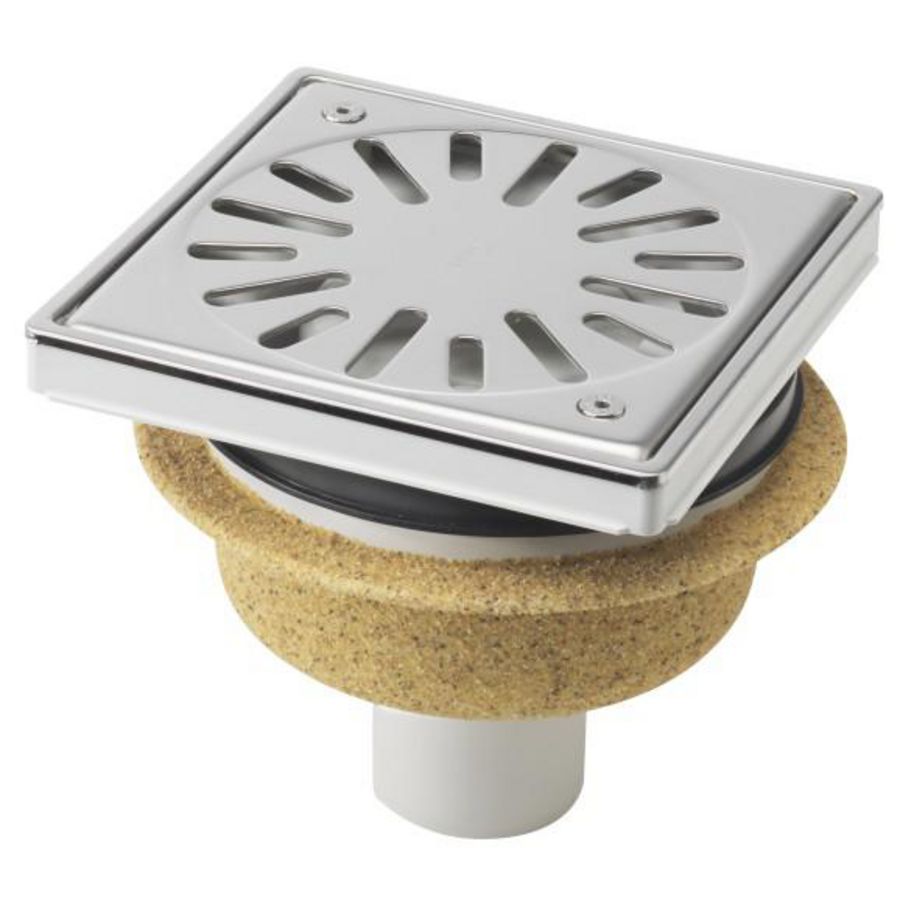 Vl.put 150x150mm ws50 vast.rooster RVS+sierr onderuitl. zand