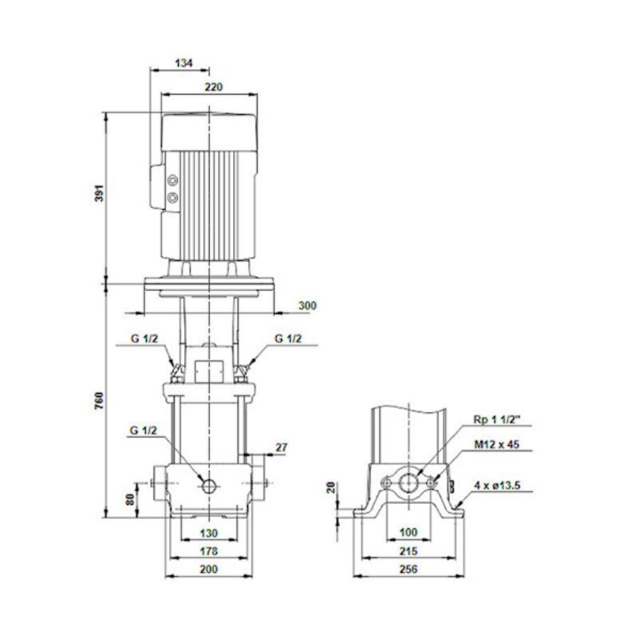 Centrifugaalpomp CR10-14 A-A-A-E-HQQE 3x400D 50 Hz