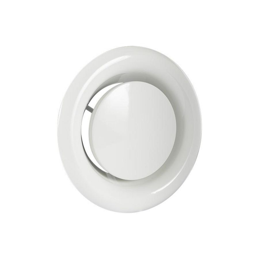 Afzuigventiel+aansluitbus Ø125mm wit VVE=7