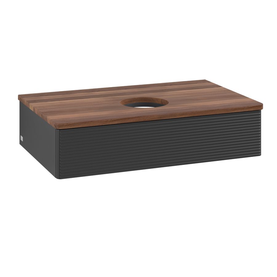 Wastafelonderkast Antao 800x190x500mm Black Matt Lacquer L08112PD
