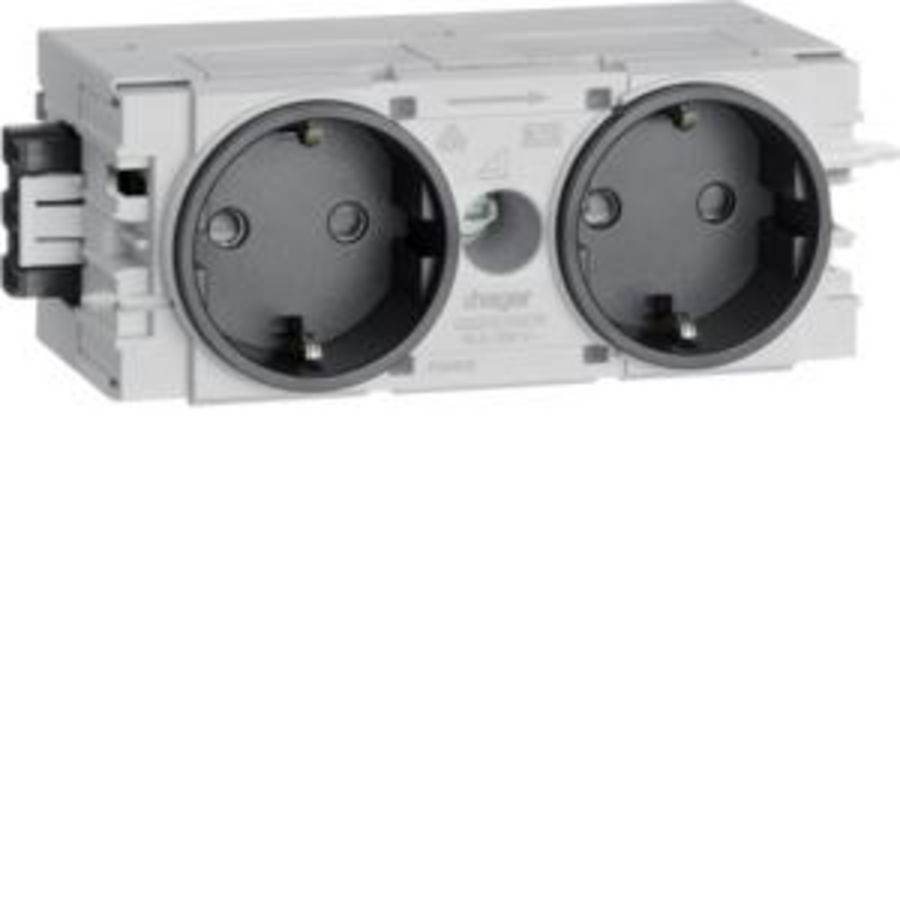 Wandcontactdoos 2-V Ecoline Wago C-profiel zwart