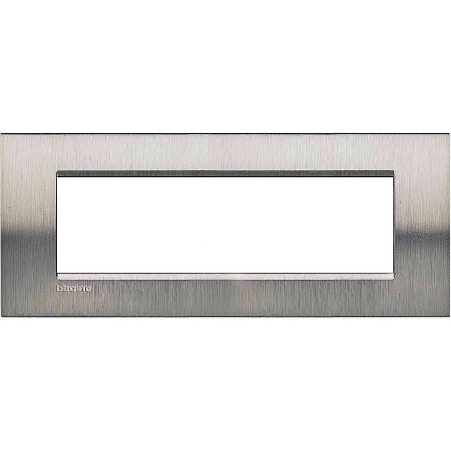 Afdekraam rechthoekig Geborsteld staal 7 mod. Livinglight