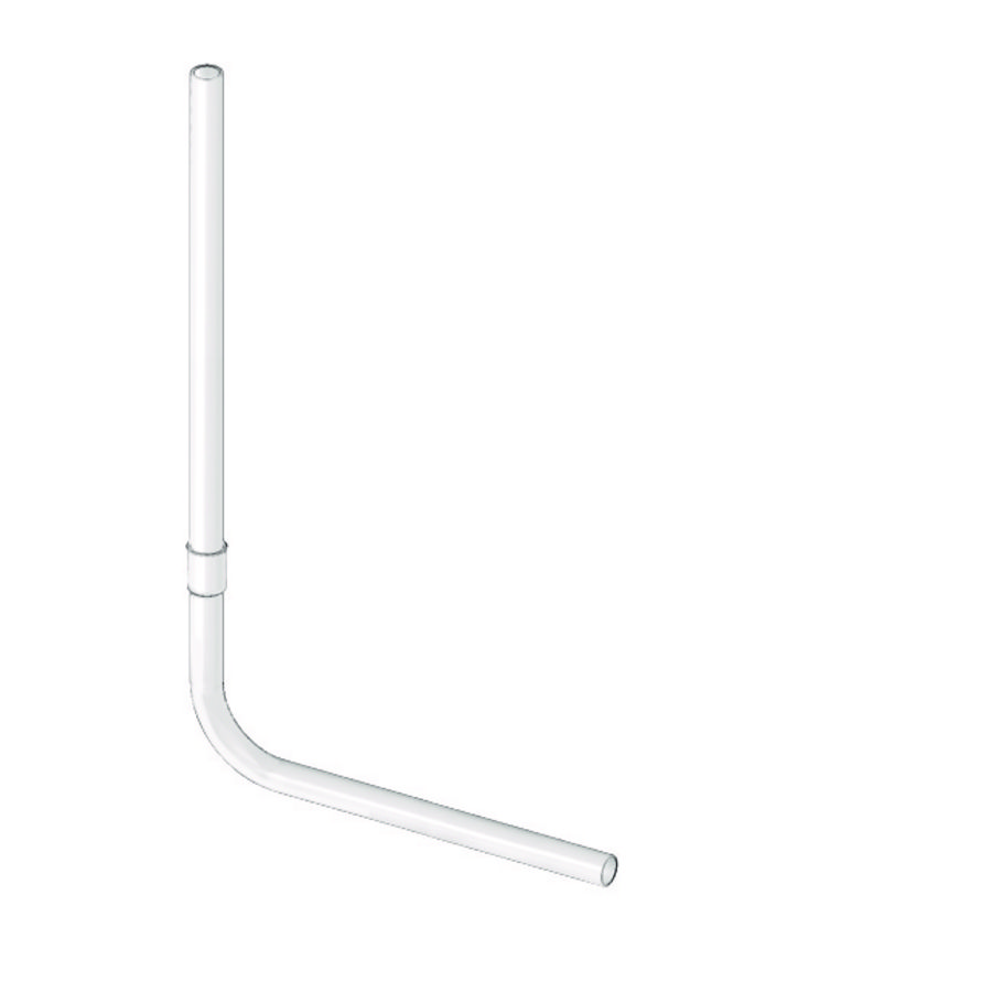 Spoelpijp gebogen PVC inbouw/TC Ø32