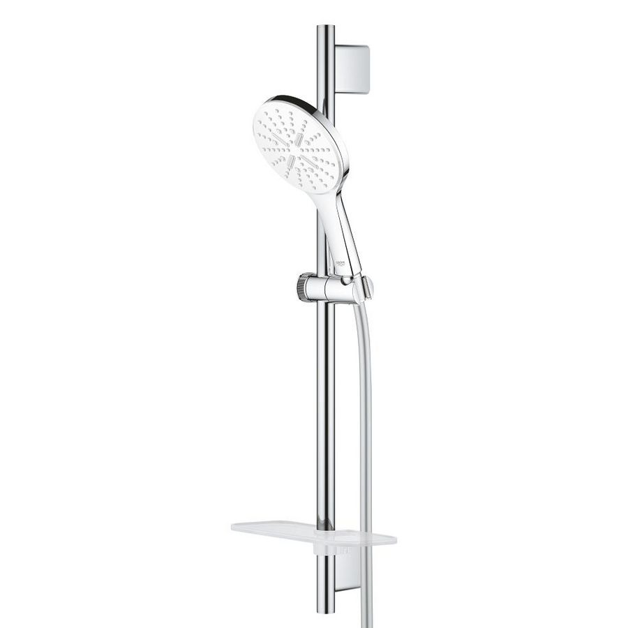 Glijstangset rainshower 130 smartact. 60cm moonwhite