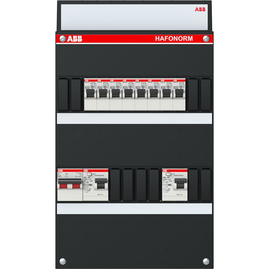 Groepenkast stekerbaar 8 groepen achter 2 als 2-pol 1SPF006983F1022