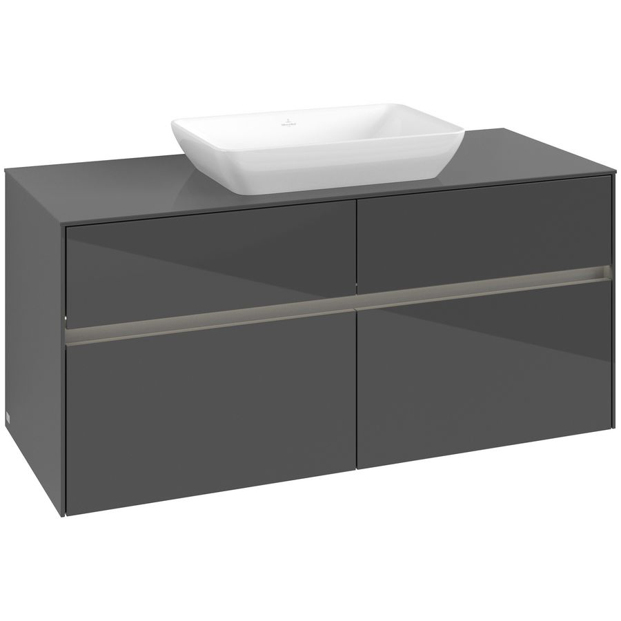 Wastafelonderkast Collaro 1200x548x500mm Glossy Grey C112B0FP