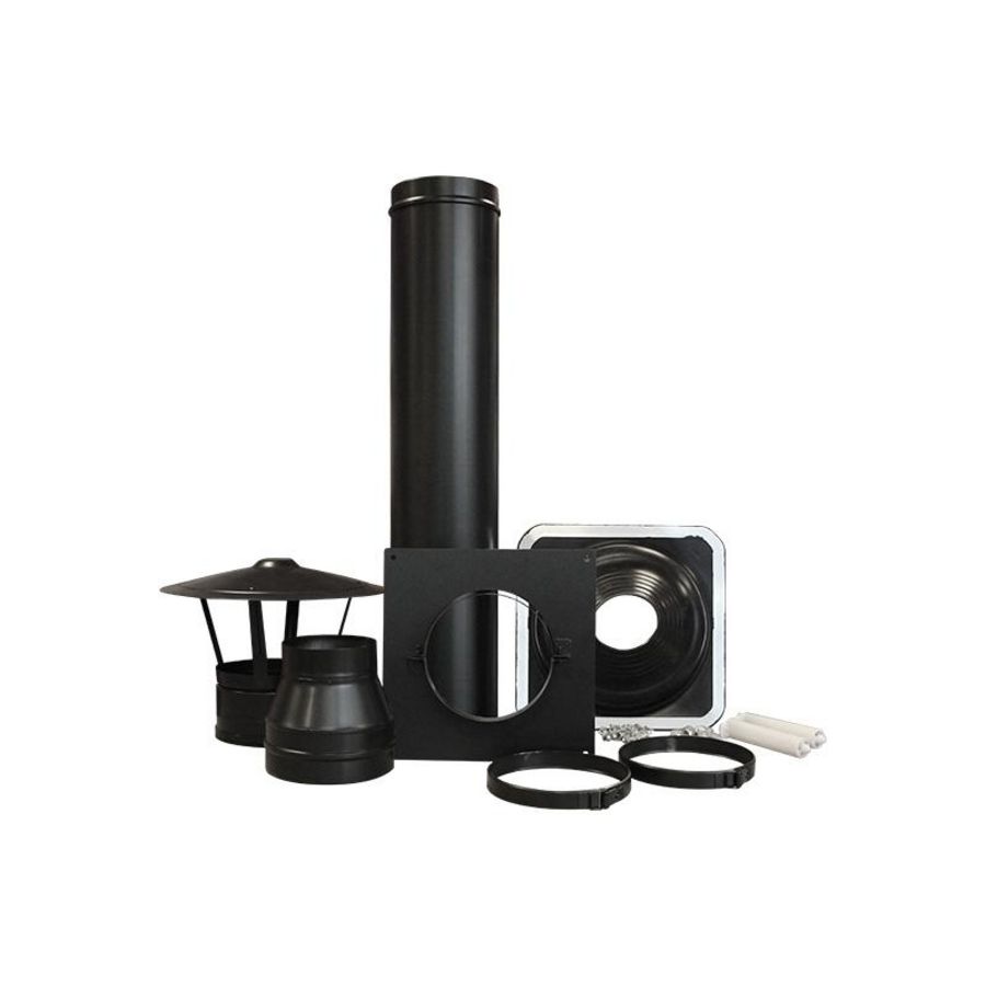 DW Ø150mm Dakdoorvoerset 0-15° zwart