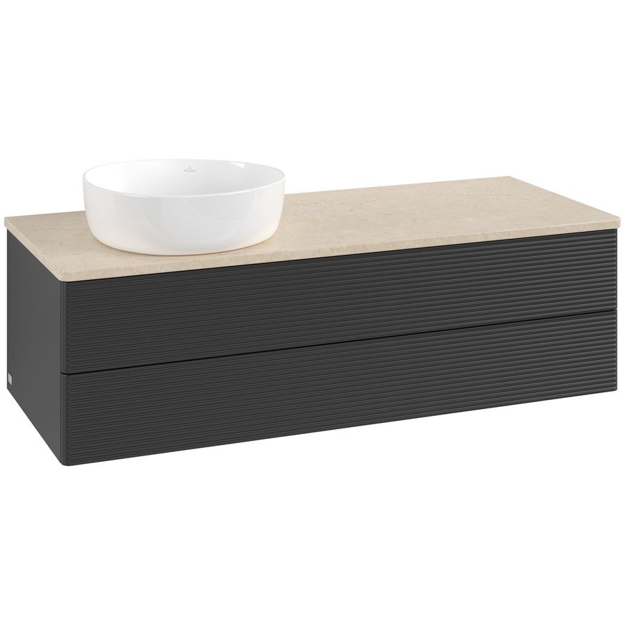 Wastafelonderkast Antao 1200x360x500mm Black Matt Lacquer K22113PD
