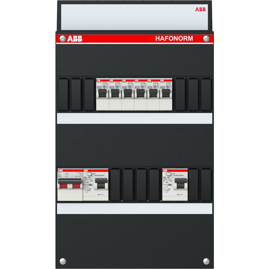 Groepenkast stekerbaar 6 groepen achter 2 als 2-pol 1SPF006983F1014