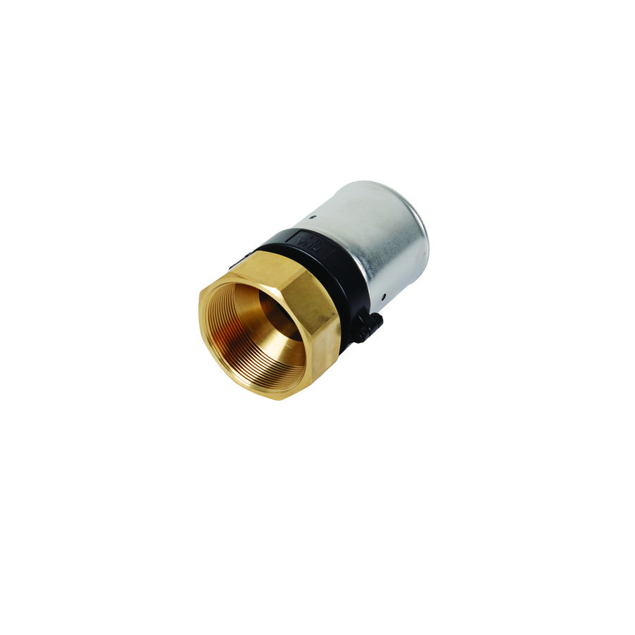 Schroefbus recht persaansluiting 18PK 75x1"bi.dr. messing