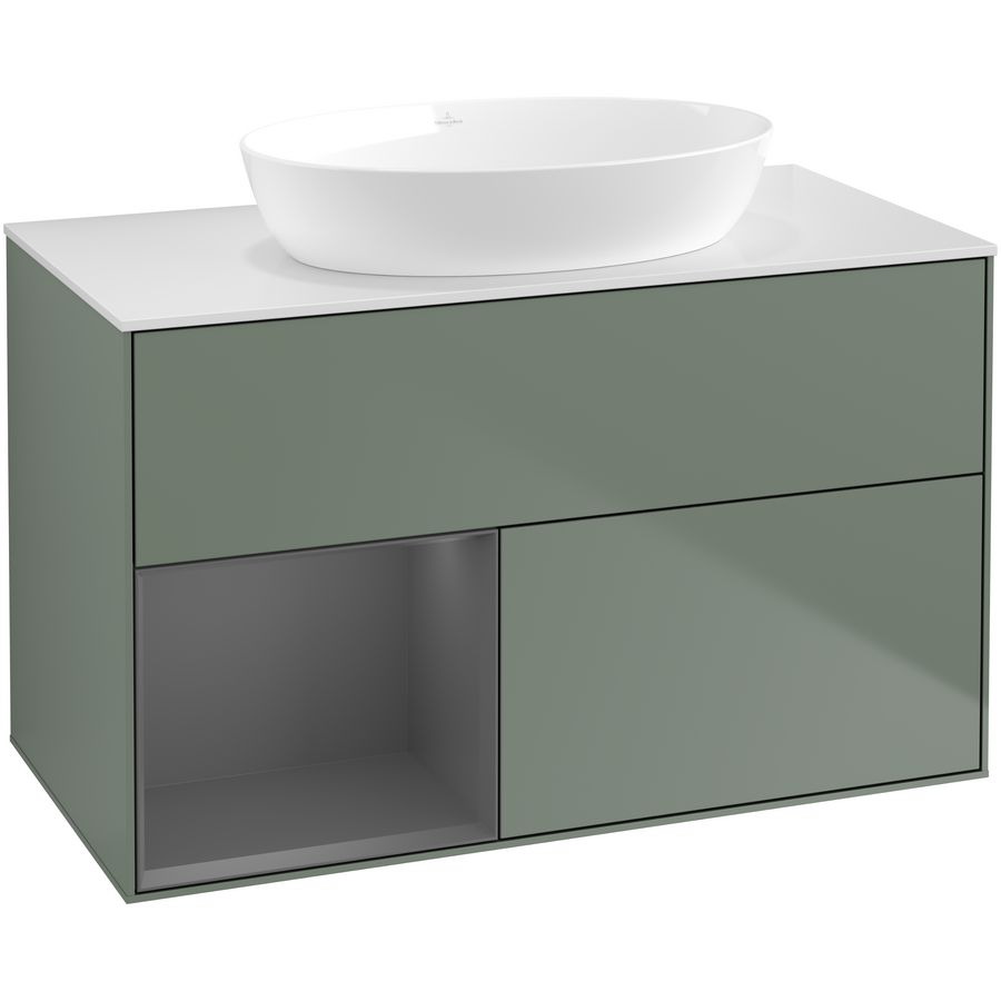Wastafelonderkast Finion 1000x603x501mm Olive Matt Lacquer FA11GKGM