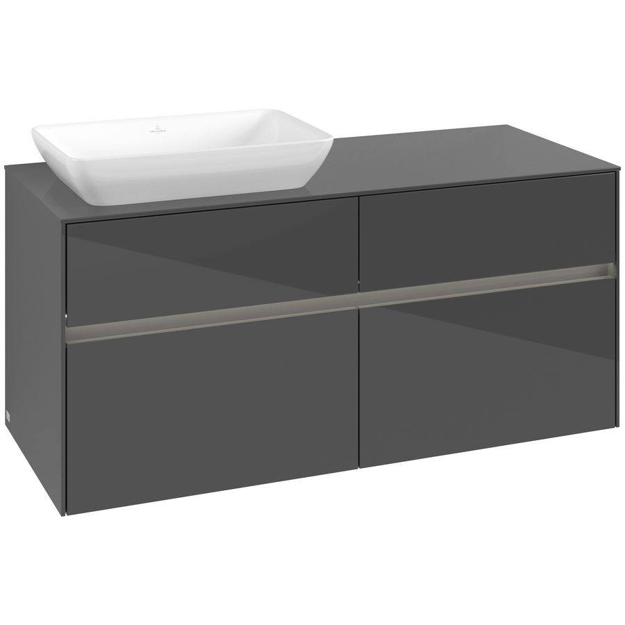 Wastafelonderkast Collaro 1200x548x500mm Glossy Grey C113B0FP