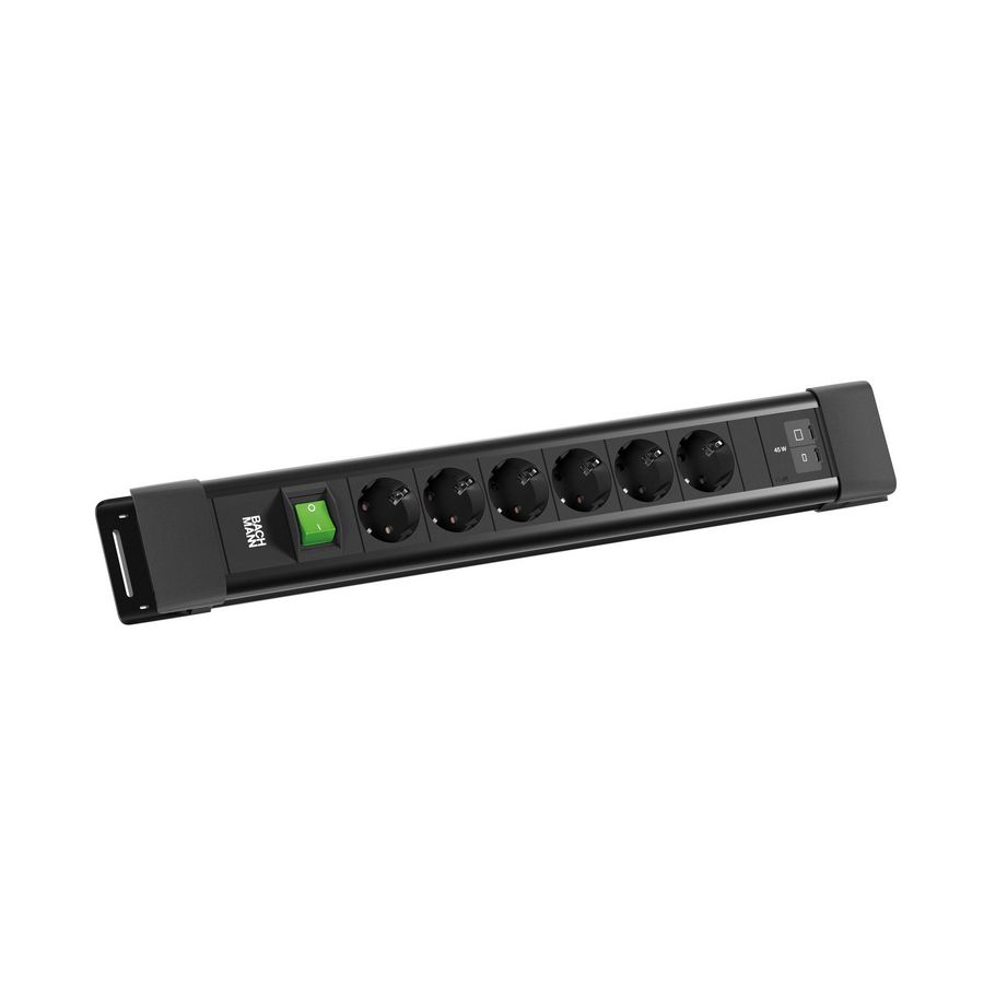 CONNECTUS 6x 230V RA 1x USB C/C chrgr 45W schakelaar 2m RA z