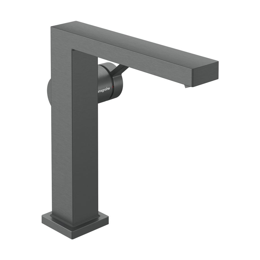 Tecturis E 1-hendel wastafelkraan 150 Fine CoolStart EcoSmart+ met open-duwset voor de afvoer Brushed Black Chrome