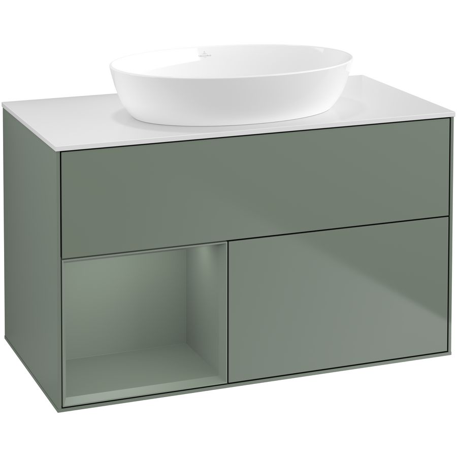 Wastafelonderkast Finion 1000x603x501mm Olive Matt Lacquer FA11GMGM