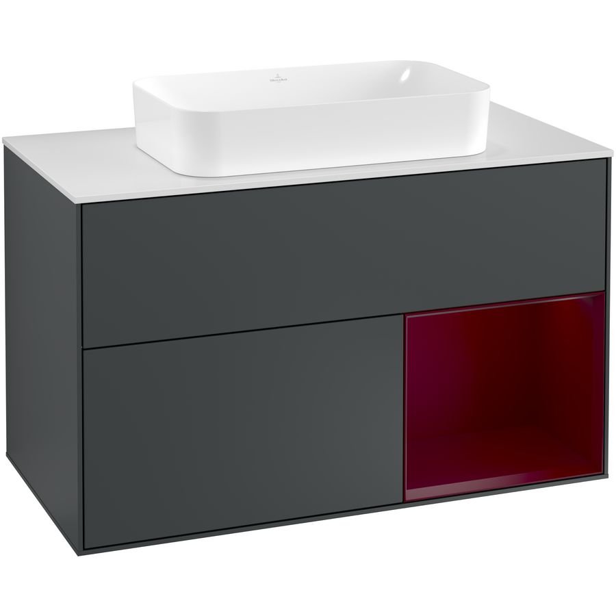 Wastafelonderkast Finion 1000x603x501mm Mid.Blue Matt Lacquer G251HBHG