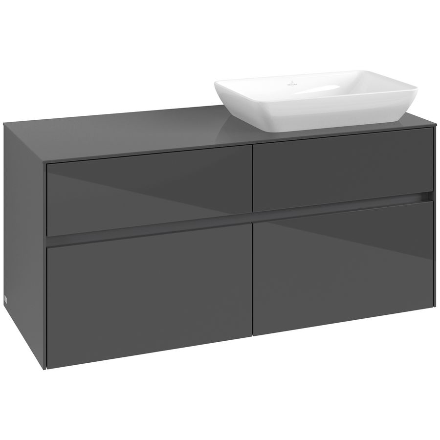 Wastafelonderkast Collaro 1200x548x500mm Glossy Grey C11400FP