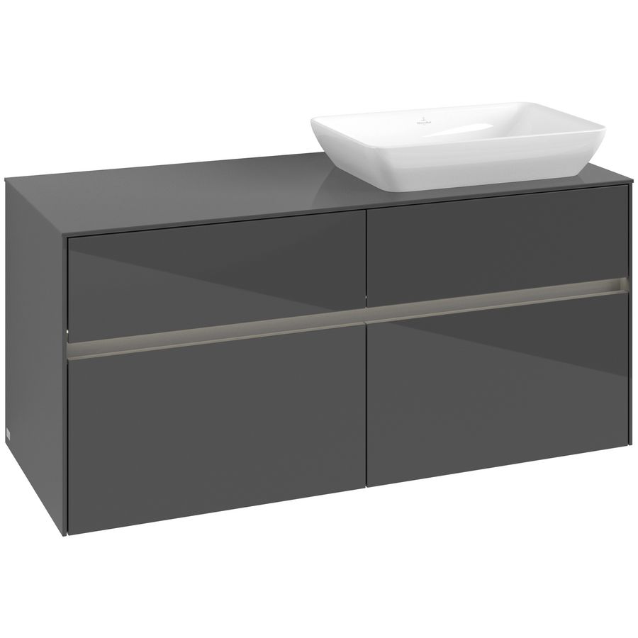 Wastafelonderkast Collaro 1200x548x500mm Glossy Grey C114B0FP