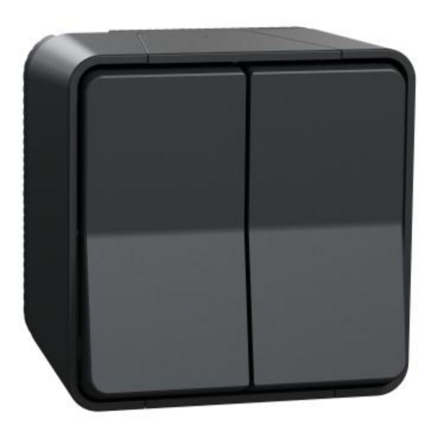 Serieschakelaar Opbouw IP55 Grijs / Antraciet Mureva Styl