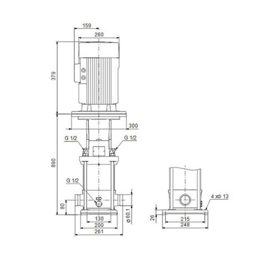 Centrifugaalpomp CRN10-18 A-P-G-V-HQQV 3x400D 50 Hz