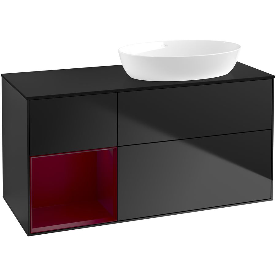 Wastafelonderkast Finion 1200x603x501mm Black Matt Lacquer FA42HBPD