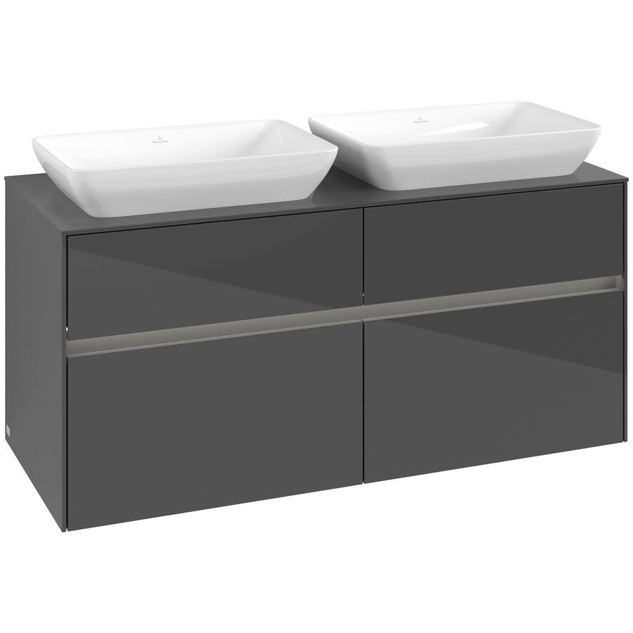 Wastafelonderkast Collaro 1200x548x500mm Glossy Grey C115B0FP