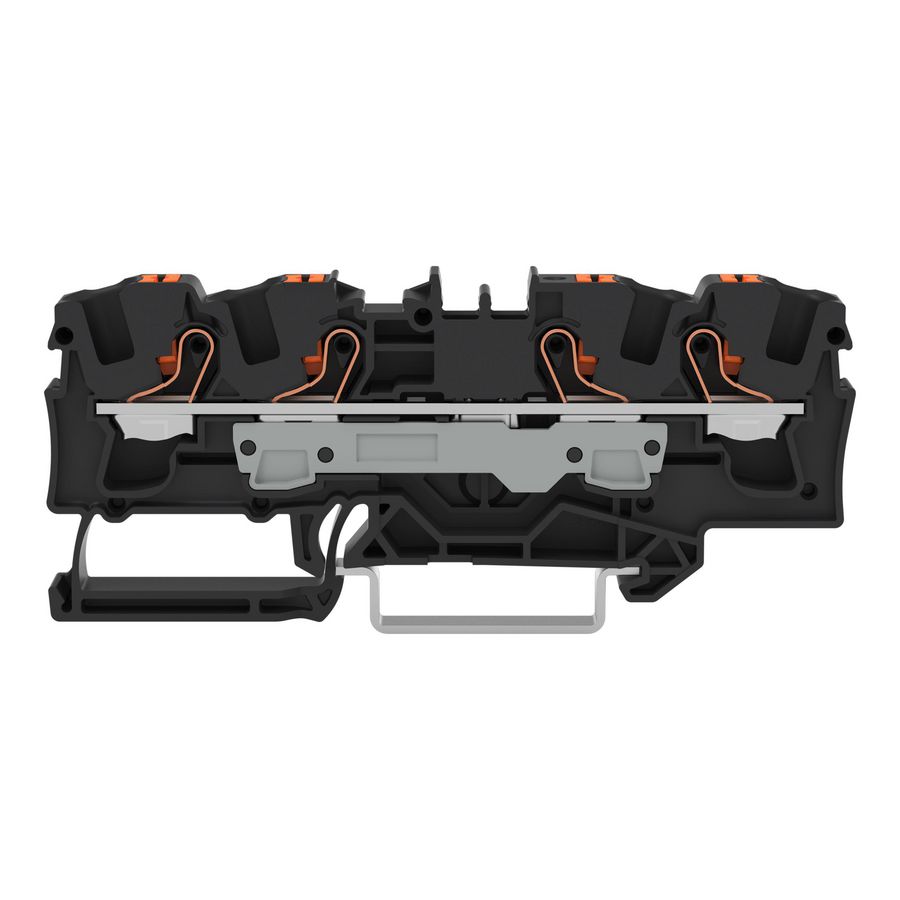 4-draads rijgklem Met drukknop 6mm² zwart VVE=25