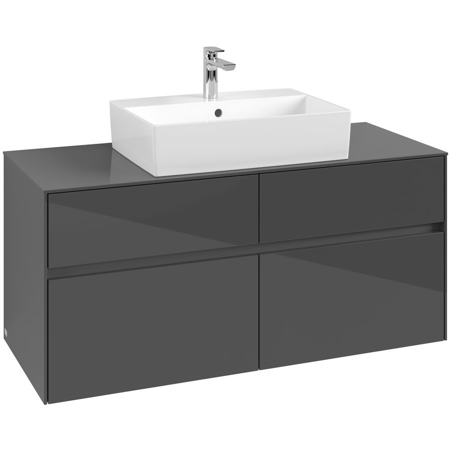 Wastafelonderkast Collaro 1200x548x500mm Glossy Grey C12800FP