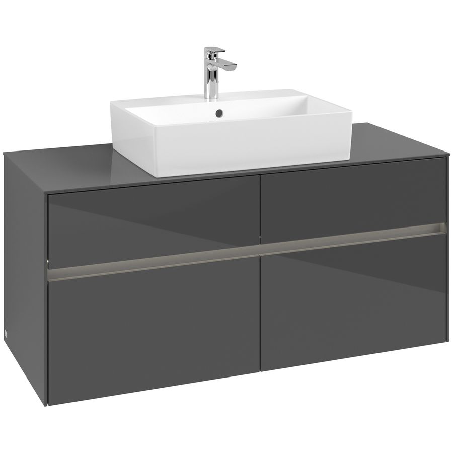 Wastafelonderkast Collaro 1200x548x500mm Glossy Grey C128B0FP