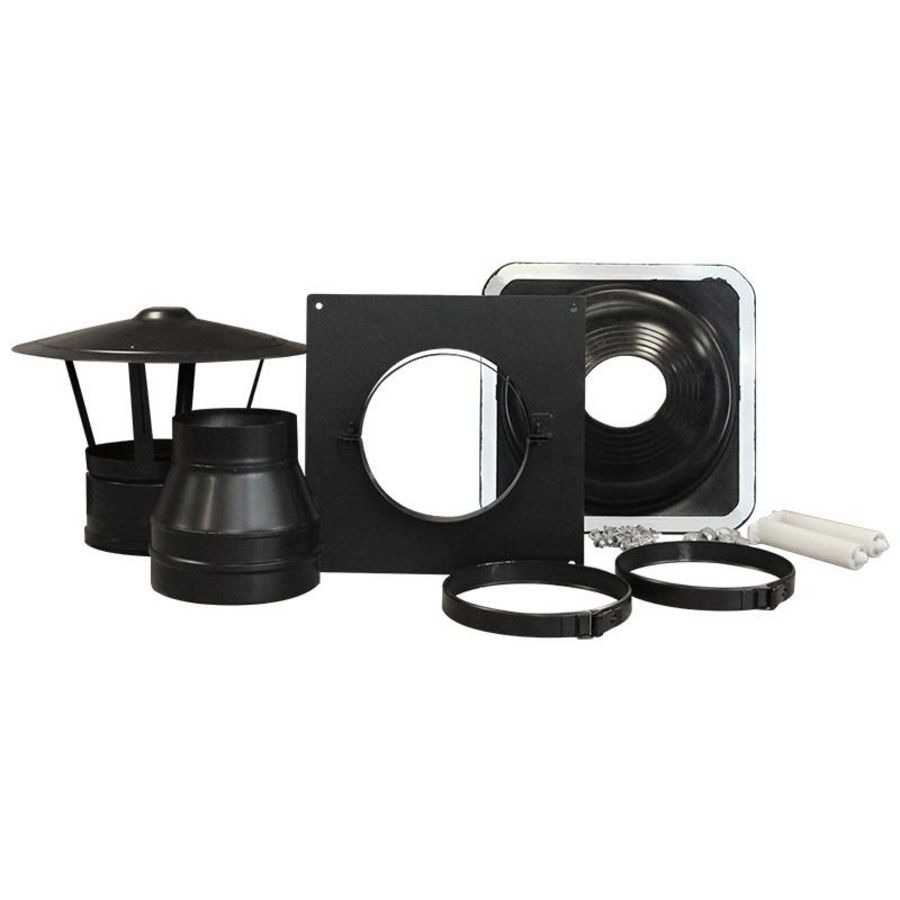 DW Ø150mm Accessoireset dakdoorvoer zwart