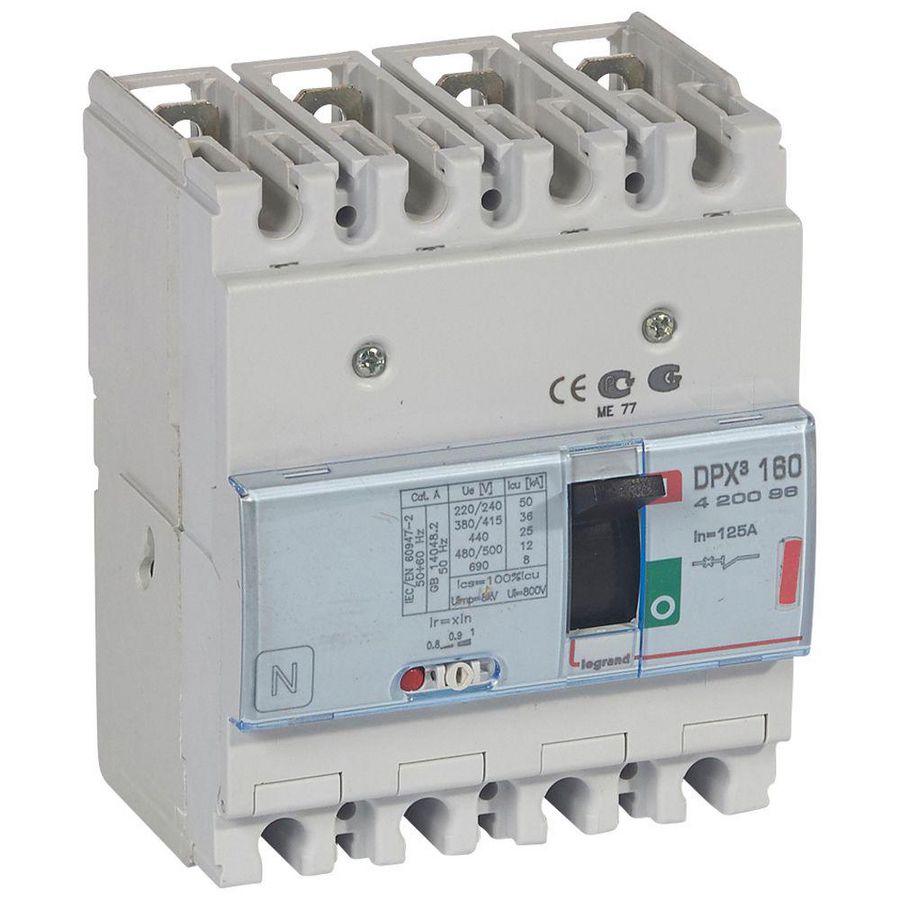 Vermogenschakelaar 160 Thermomagn. 125A 4-polig 36kA DPX3