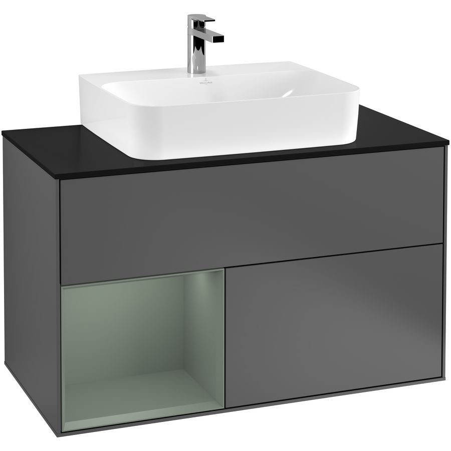 Wastafelonderkast Finion 1000x603x501mm Antr. Matt Lacquer F112GMGK