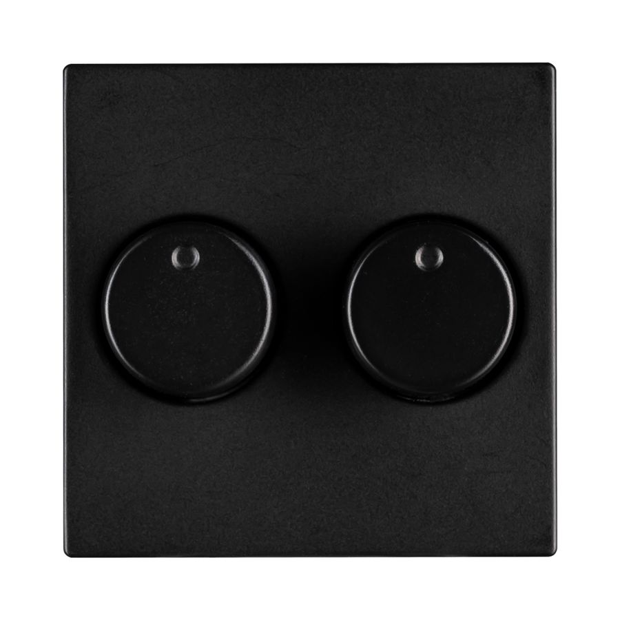 Centraalplaat dimmerknop duo V1/J1 mat zwart