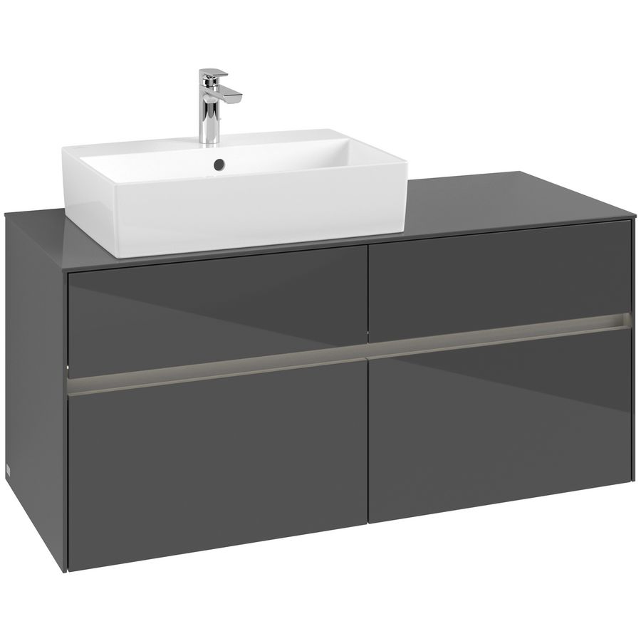 Wastafelonderkast Collaro 1200x548x500mm Glossy Grey C129B0FP