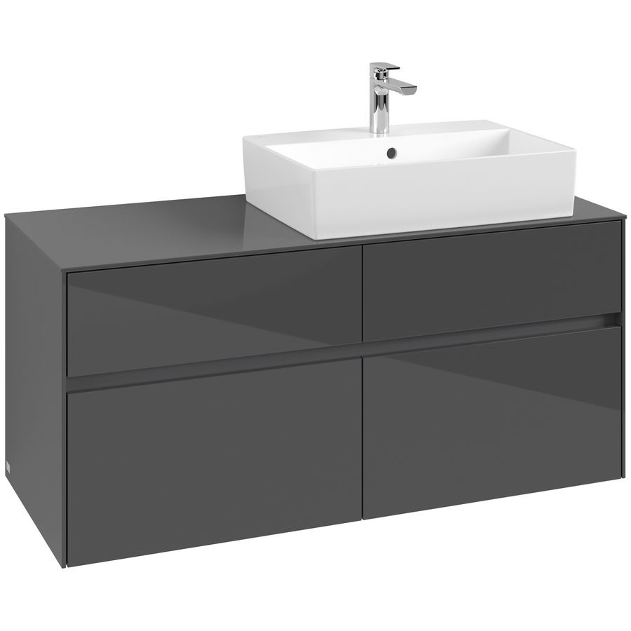 Wastafelonderkast Collaro 1200x548x500mm Glossy Grey C13000FP