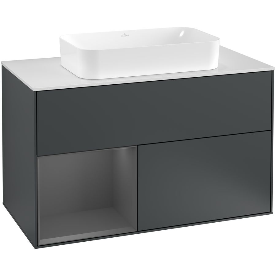 Wastafelonderkast Finion 1000x603x501mm Mid.Blue Matt Lacquer G241GKHG