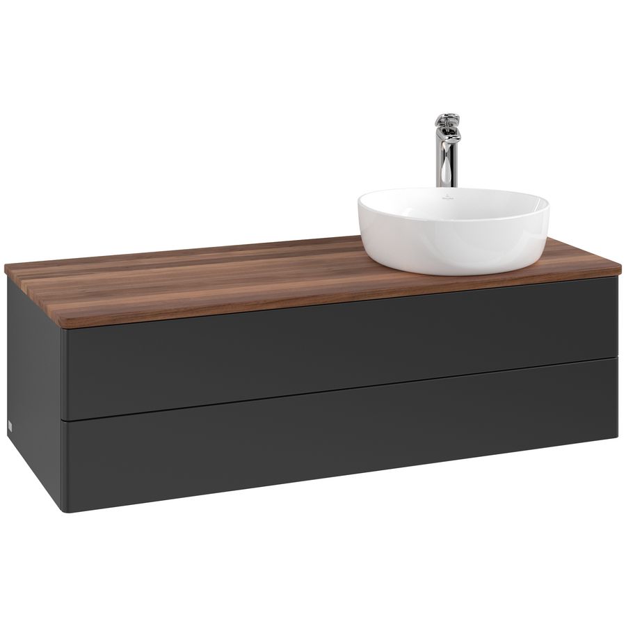 Wastafelonderkast Antao 1200x360x500mm Black Matt Lacquer K23052PD
