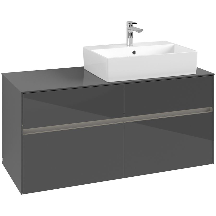 Wastafelonderkast Collaro 1200x548x500mm Glossy Grey C130B0FP