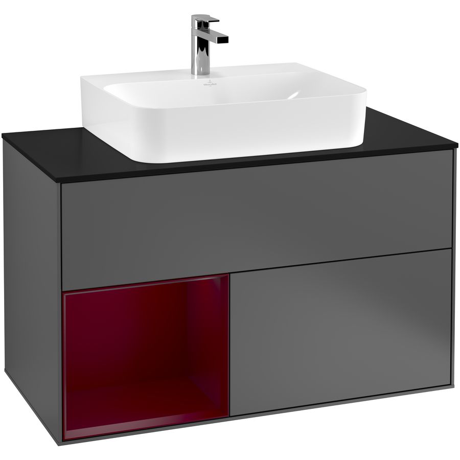 Wastafelonderkast Finion 1000x603x501mm Antr. Matt Lacquer F112HBGK